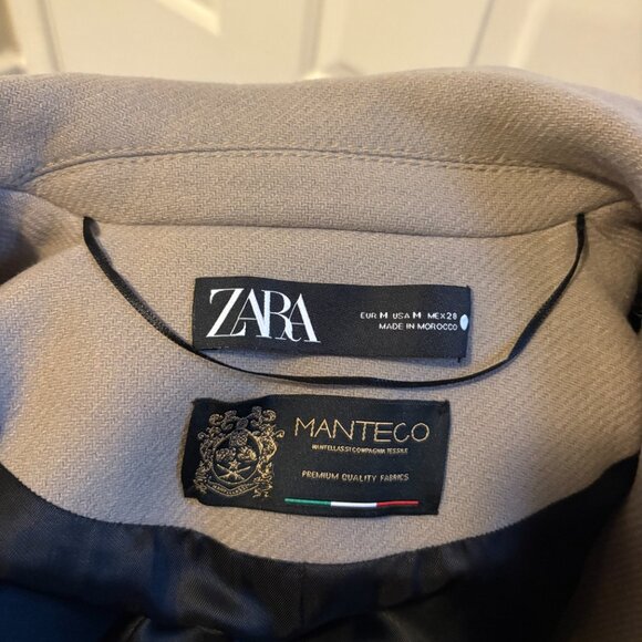 ZARA WOMEN NEW OVERSIZED DOUBLE BREASTED WOOL BLEND COAT GRAY 2578/747 X… - Picture 13 of 15